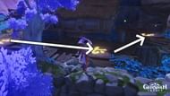 The solution to the first puzzle in Relics of Seirai (Image via Genshin Impact)